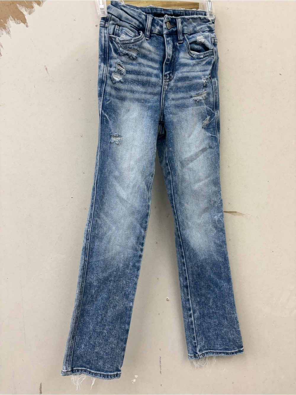 Flying monkey distressed high rise cropped straight jeans girl 22”X27”